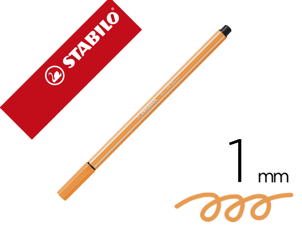 ROTULADOR STABILO ACUARELABLE PEN 68 NARANJA NEON 1 MM