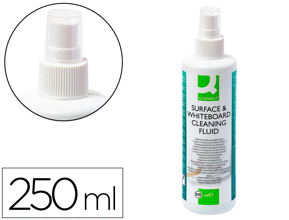 SPRAY Q-CONNECT LIMPIADOR DE PIZARRAS BLANCAS BOTE DE 250 ML