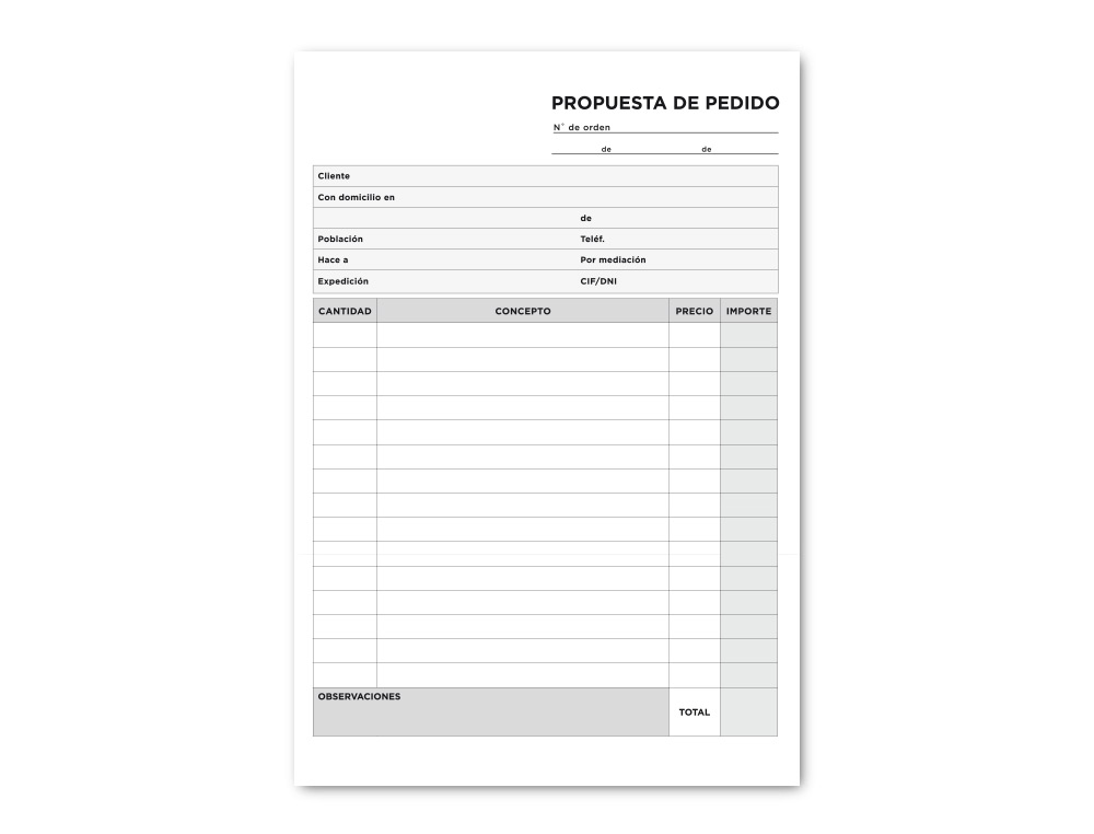TALONARIO LIDERPAPEL PEDIDOS CUARTO ORIGINAL 122