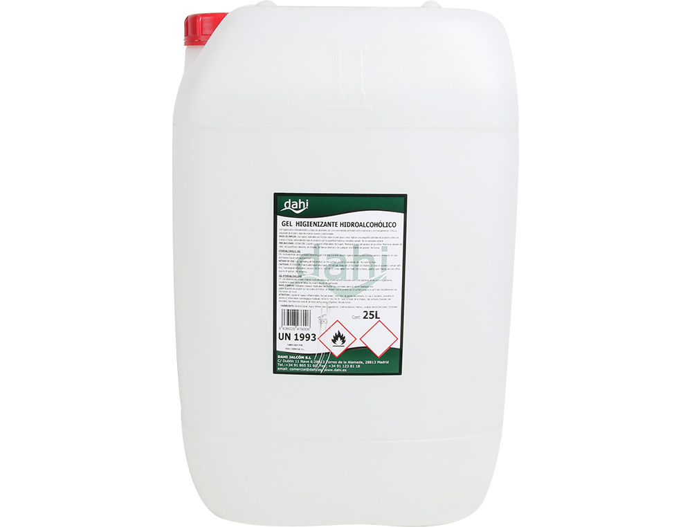 GEL HIDROALCOHOLICO HIGIENIZANTE DAHI PARA MANOS GARRAFA DE 25 LITROS