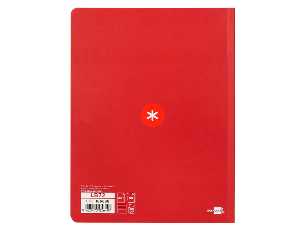 LIBRETA LIDERPAPEL ANTARTIK A5+ PLUS COSIDA 48 HOJAS 90G/M2 RAYADO HORIZONTAL CON MARGEN 6 COLORES SURTIDOS