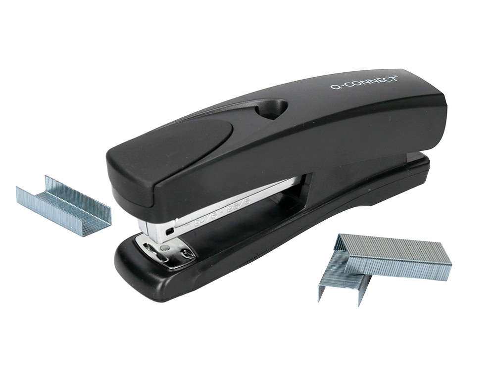 GRAPADORA Q-CONNECT KF01056 PLASTICO ABS NEGRA CAPACIDAD 20 HOJAS