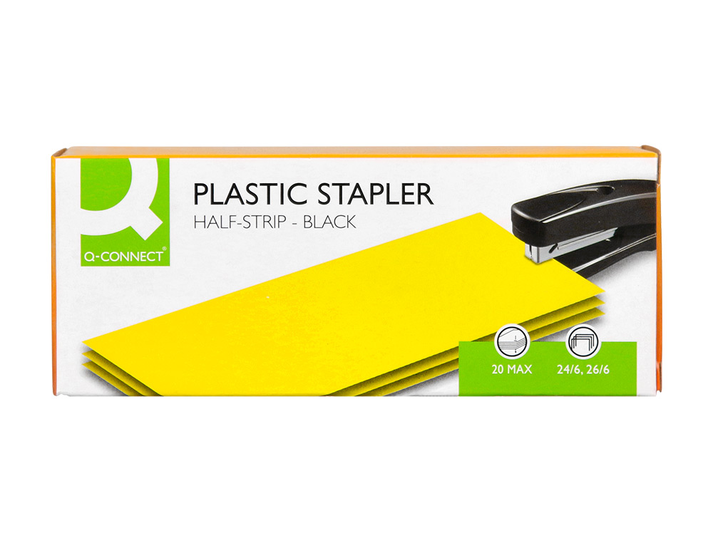 GRAPADORA Q-CONNECT KF01056 PLASTICO ABS NEGRA CAPACIDAD 20 HOJAS