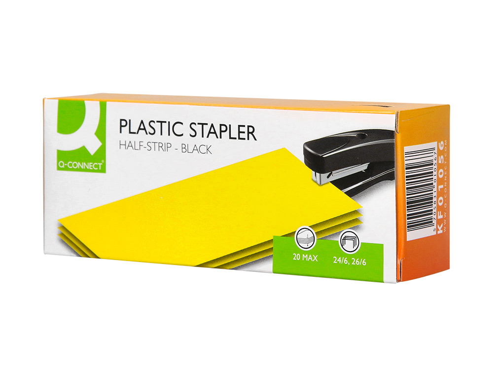 GRAPADORA Q-CONNECT KF01056 PLASTICO ABS NEGRA CAPACIDAD 20 HOJAS