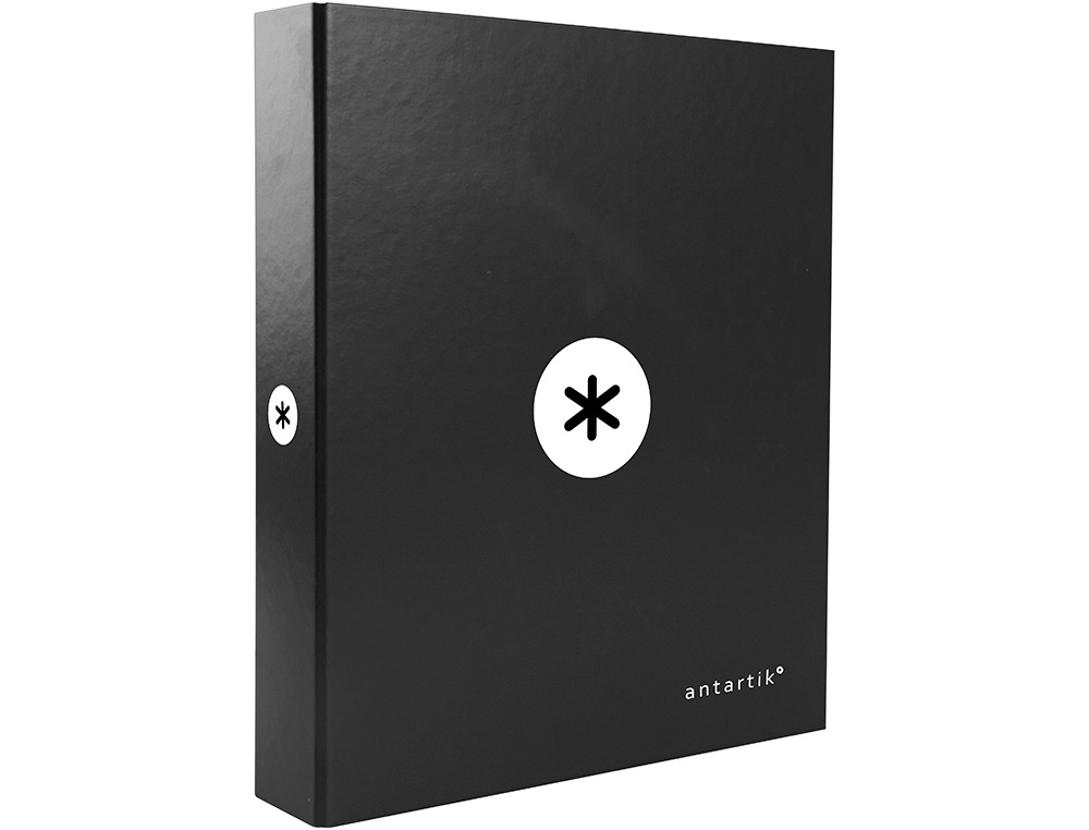 CARPETA 4 ANILLAS 40 MM MIXTAS LIDERPAPEL ANTARTIK A4 FORRADA COLOR NEGRO