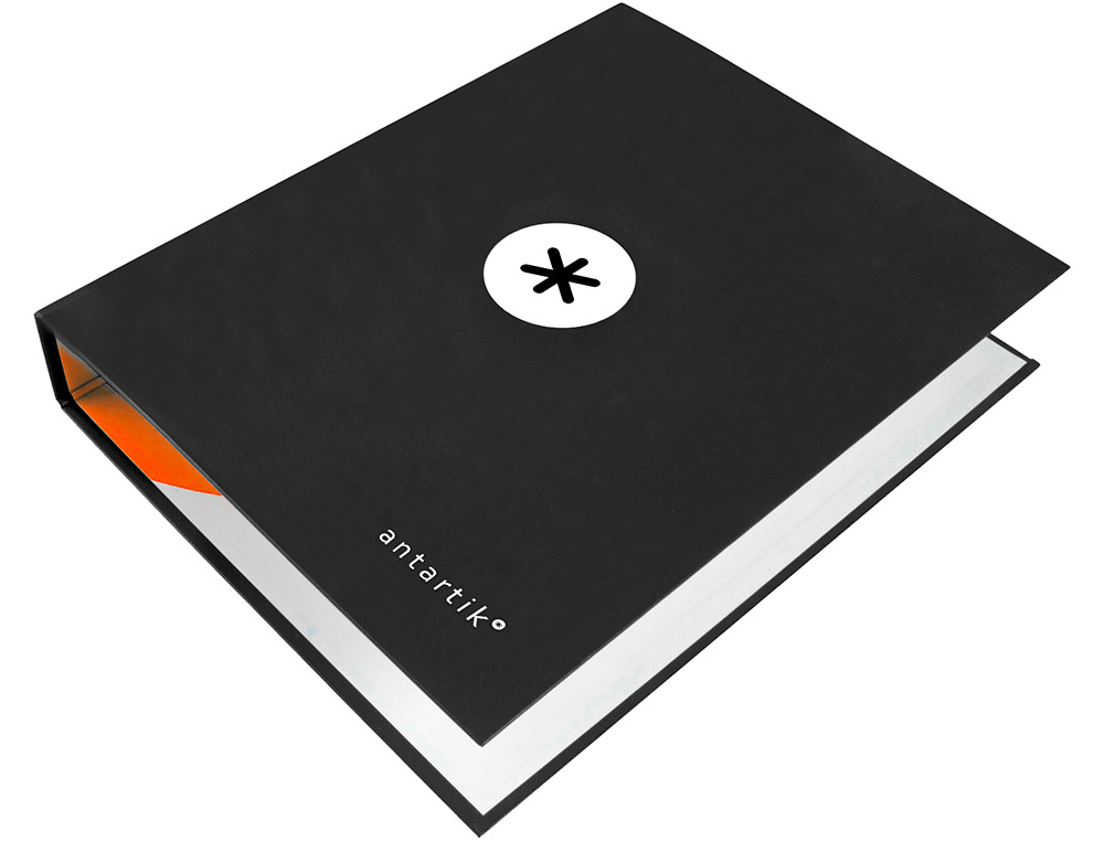 CARPETA 4 ANILLAS 40 MM MIXTAS LIDERPAPEL ANTARTIK A4 FORRADA COLOR NEGRO