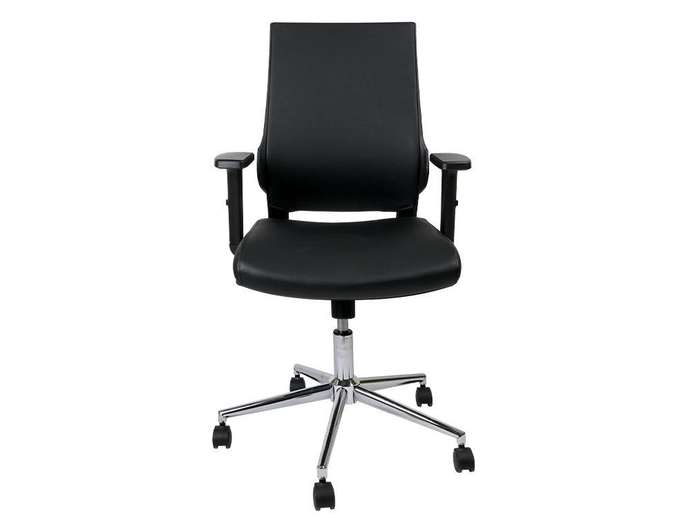 SILLA GIRATORIA Q-CONNECT RESPALDO MEDIO DE SIMILPIEL REGULABLE EN ALTURA 980+100X630X625 MM COLOR