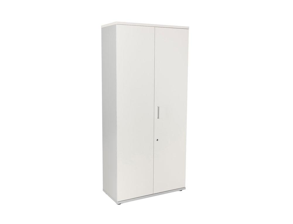 ARMARIO ROCADA CON CUATRO ESTANTES Y DOS PUERTAS SERIE STORE 195X90X45 CM ACABADO AN04 GRIS/BLANCO