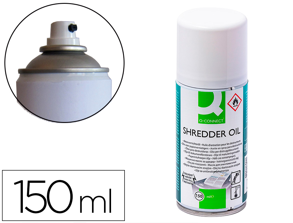 ACEITE LUBRICANTE Q-CONNECT EN SPRAY PARA DESTRUCTORA DE DOCUMENTOS 150 ML