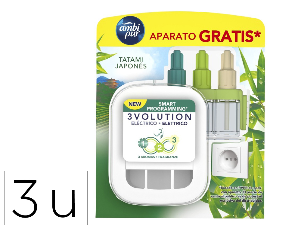 AMBIENTADOR AMBIPUR ELECTRICO 3 VOLUTION JAPONES RECAMBIO 21,5 ML