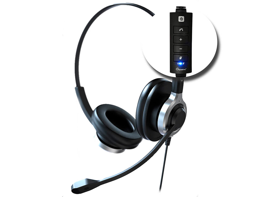 AURICULAR ACCUTONE UB610MKII-UC ALTA GAMA BIAURAL USB CONTROLADOR/CANCELACION 90%