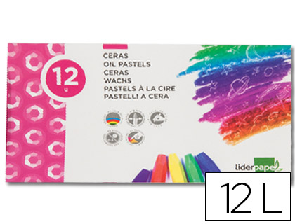 LAPICES CERA BLANDA LIDERPAPEL CAJA DE 12 UNIDADES COLORES SURTIDOS