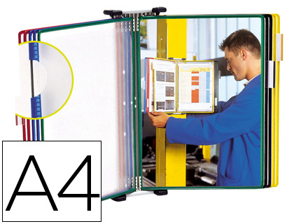 PORTACATALOGO DE PARED METALICO TARIFOLD CON 10 FUNDAS DIN-A4 COLORES SURTIDOS