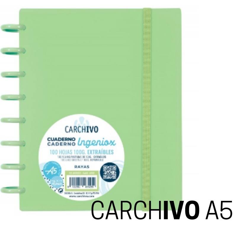 Cuaderno INGENIOX A5 verde pastel