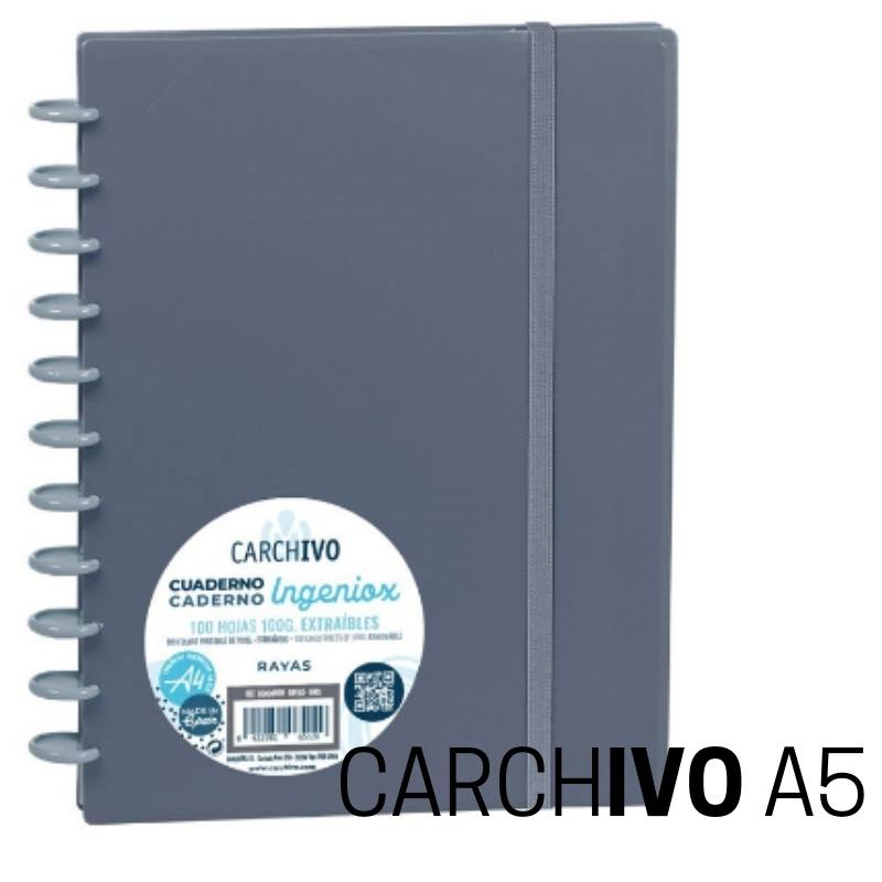 Cuaderno INGENIOX A5 gris intenso