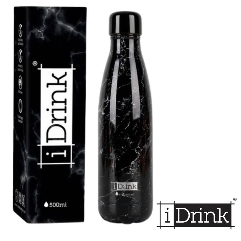 Botella Trmica iDrink Grunge Negro 500 ml.